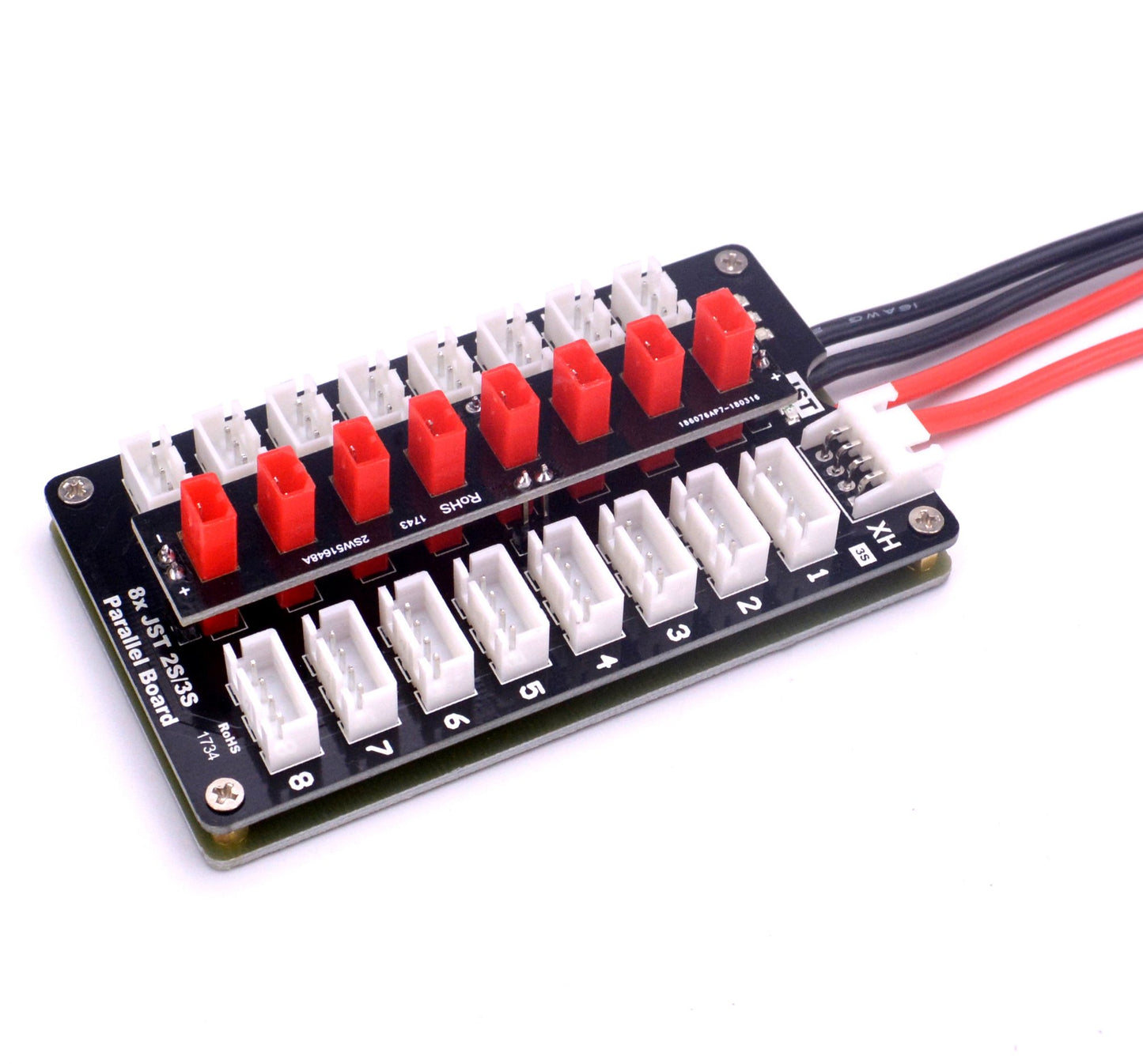 Youngrc Jst Parallel Charging Board 2-3S Lipo Battery Balance Charge Board With Jst Connectors For Rc Drone Helicopter