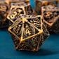 ARUOHHA DND Metal Dice Set Dungeons and Dragons Dice with Gift Box, 7PCS Ancient Gold Polyhedral Dice Set Role Playing Games Hol
