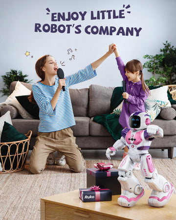 Ruko 6088 Dancing Robot For Girls With App Control, Remote Control, Gesture Sensing Control, Interactive Led Emoji, Qa Games Rec