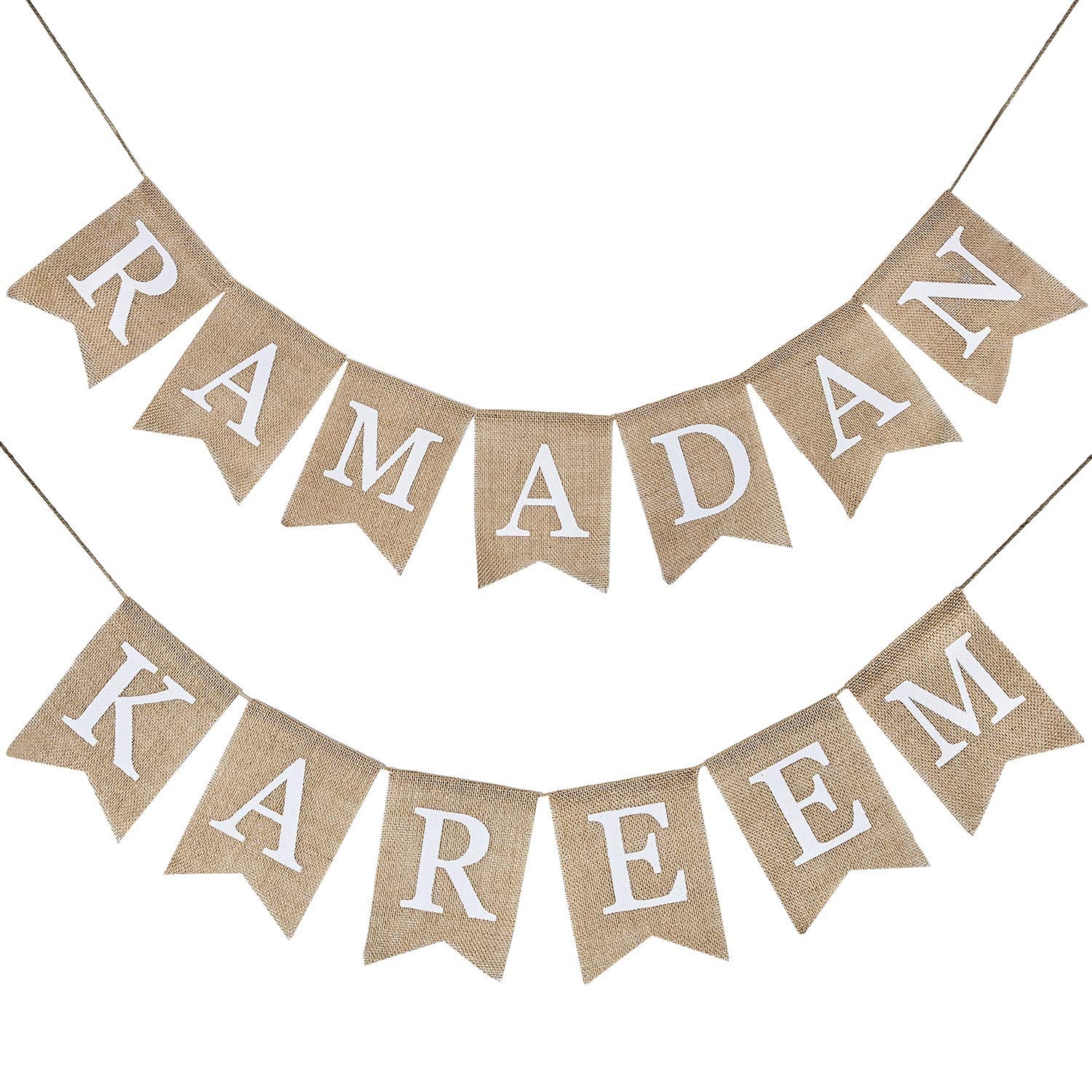 Ramadan Mubarak Banner Ramadan Kareem Decorations Eid Burlap Bunting Gold Eid Mubarak Banner Party Supplies for Home Muslim Fest