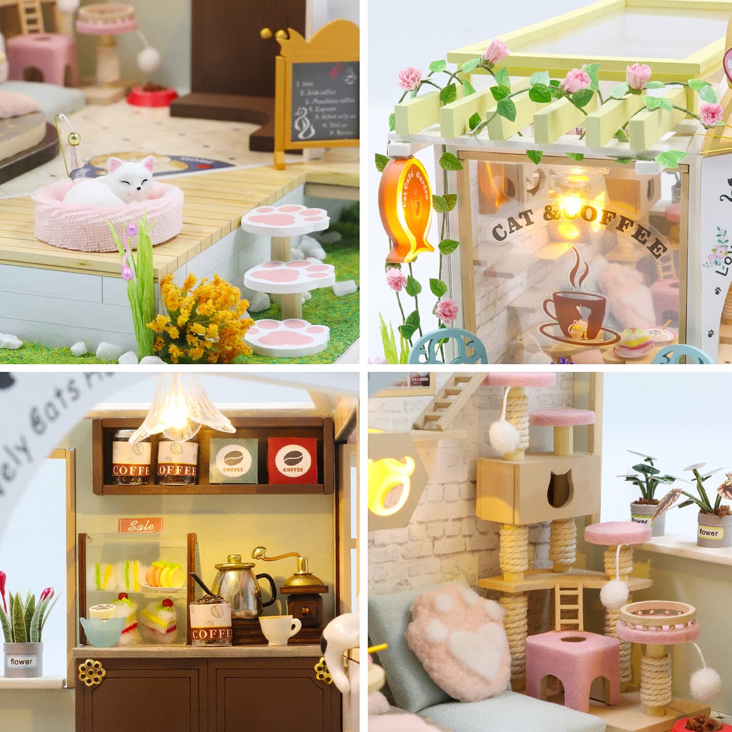 Gudoqi Diy Miniature Dollhouse Kit, Tiny House Kit With Music, Miniature House Kit 1:24 Scale, Great Handmade Crafts Gift For Mo