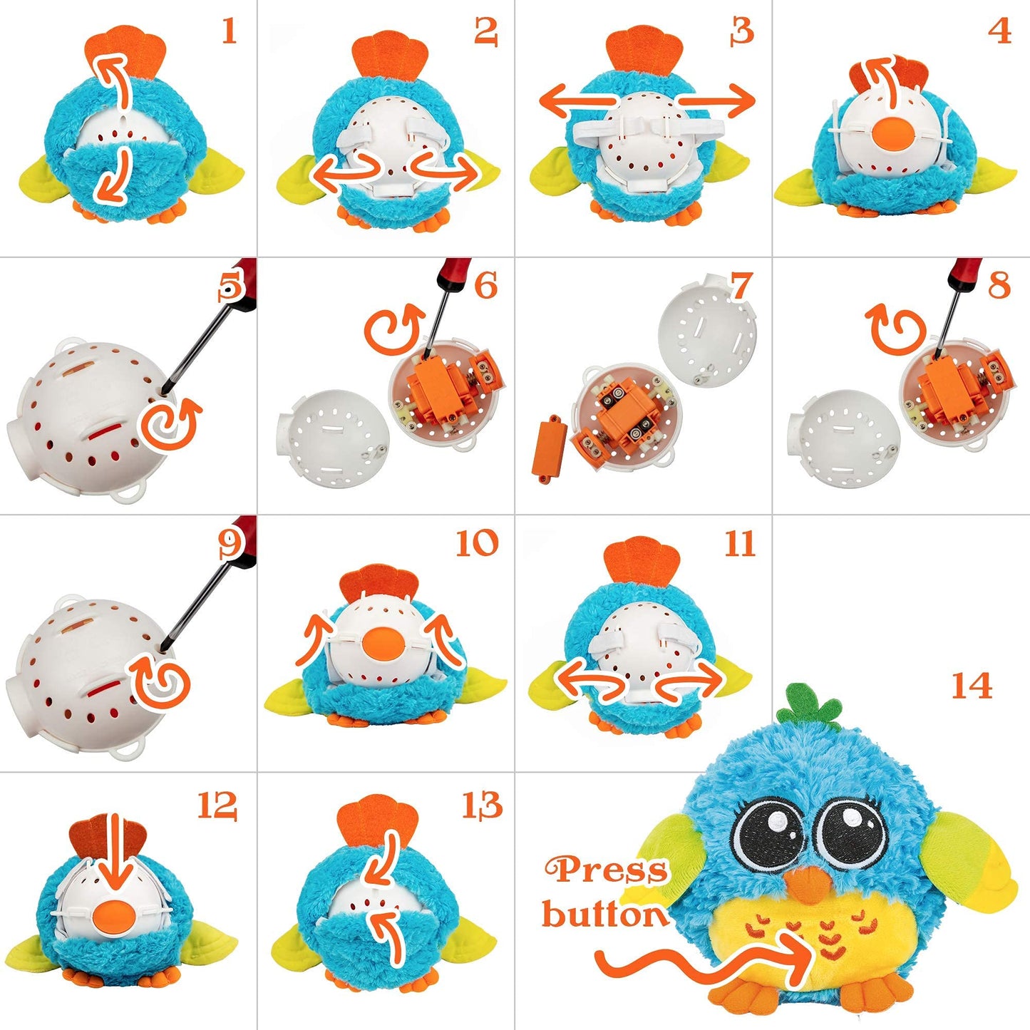 Baby Toys 6-12 Months & Up - 'Mr. Blue' Dancing & Singing Bird - Sound & Touch Activated Musical Toy For Boys & Girls - Ideal Gift For Infants, Babies & Toddlers