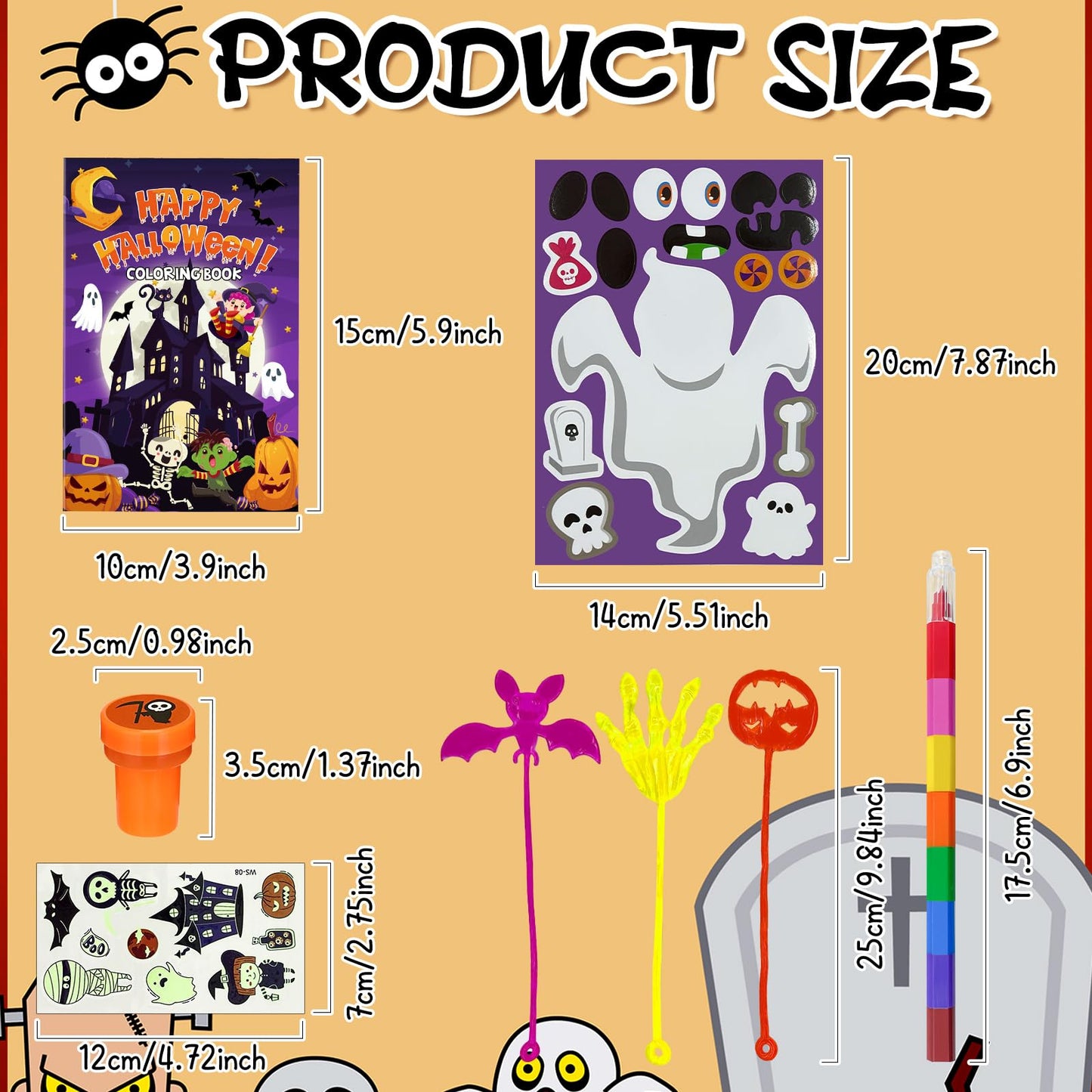 Cinrobiye 72 Pcs Halloween Party Favors