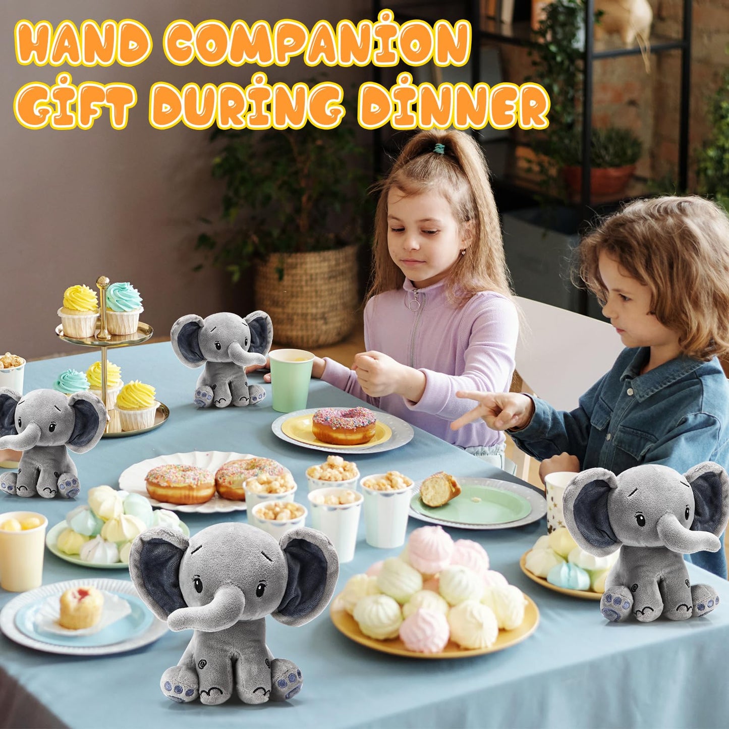 Harrycle 6 Pcs Elephant Stuffed Animals 6 Inch Big Ear Stuffed Elephant Animal Plush Toy Gift For Baby Shower Boys Girls Nursery