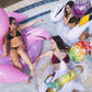 Poolcandy Inflatable Animal Pool Tubes & Swim Rings (Deluxe Swan Gold Glitter 48'' Inch Animal Swim Ring Pool Tube)
