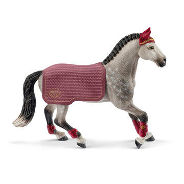 Schleich Horse Club Trakehner Mare Riding Tournament Horse Toy Figurine - Authentic Mare Horse Toy With Removable Blanket For Boys And Girls Imagination And Play, Gift For Kids Ages 5+