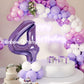 Rainbowq Party 4 Balloon Number 40 Inch For Boy Or Girl Big Purple 0-9 Foil Mylar Large 4 Number Balloon Happy 4Th Birthday Part