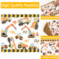 25 Guests Construction Birthday Party Plates Napkins Forks Supplies Set Dump Truck Party Disposable Tableware Paper Plates Dinne