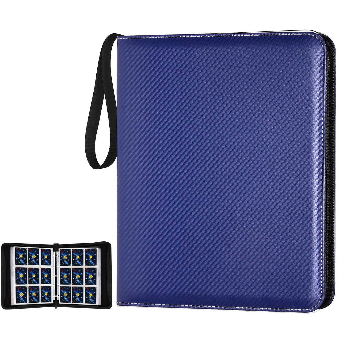 GERMUN Trading Card Binder  enhanced 9 Pocket Card Binder  720 Double Sided Pocket PU Collection Binder  Collector Album  Card Holder for MTG  TCG  Sports Cards (Black)