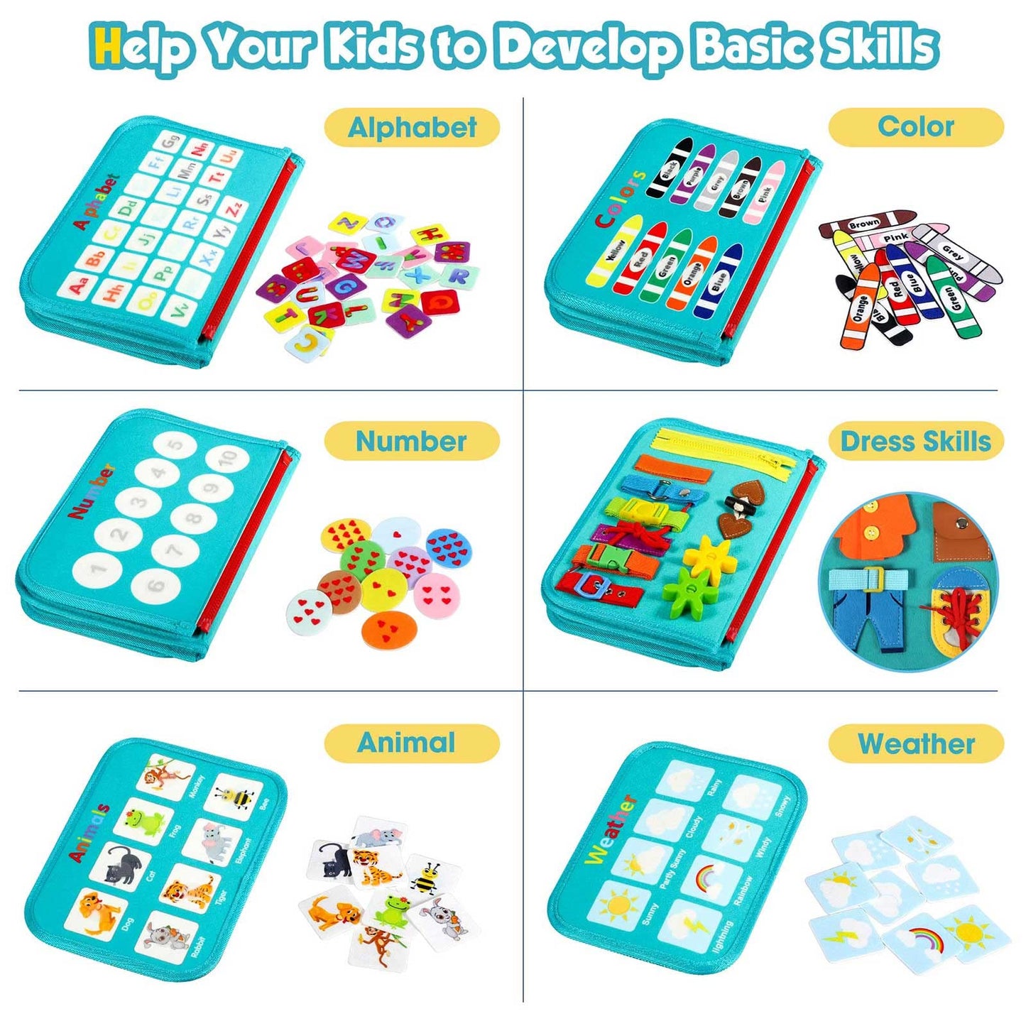 Winblo Toddler Busy Board - Montessori Toys For 2-3 Year Old Boy Birthday Gift, Educational Learning Sensory Busy Book For Two Year Old Boys, Airplane Car Travel Activities Toy For Kids Age 2-4