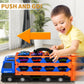 MSKOLER 78.7-Inch Racing Car Railway Truck Toy for Boys 2 3 4 5 6 7 Years Old - Transport Carrier Trucks, Foldable Tracks Storag