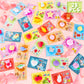 28 Packs Valentines Day Gift Cards with Cute Kawaii Mochi Squishy to Squeeze for Kids School Classroom Valentines Exchange Greet