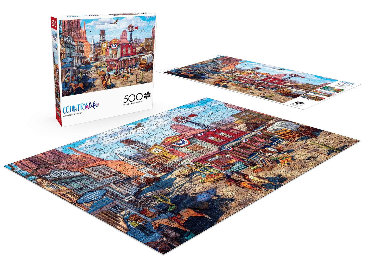 Buffalo Games - Dominic Davison - Old Western Town - 500 Piece Jigsaw Puzzle For Adults -Challenging Puzzle Perfect For Game Nights - Finished Puzzle Size Is 21.25 X 15.00