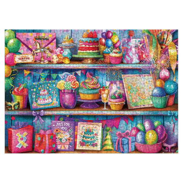 Birthday Cake Puzzle for mature-themeds 1000 Pieces  Colorful Holiday Party Jigsaw Puzzle  Horse Easter Eggs Hot Air Balloon  Carnival Puzzle
