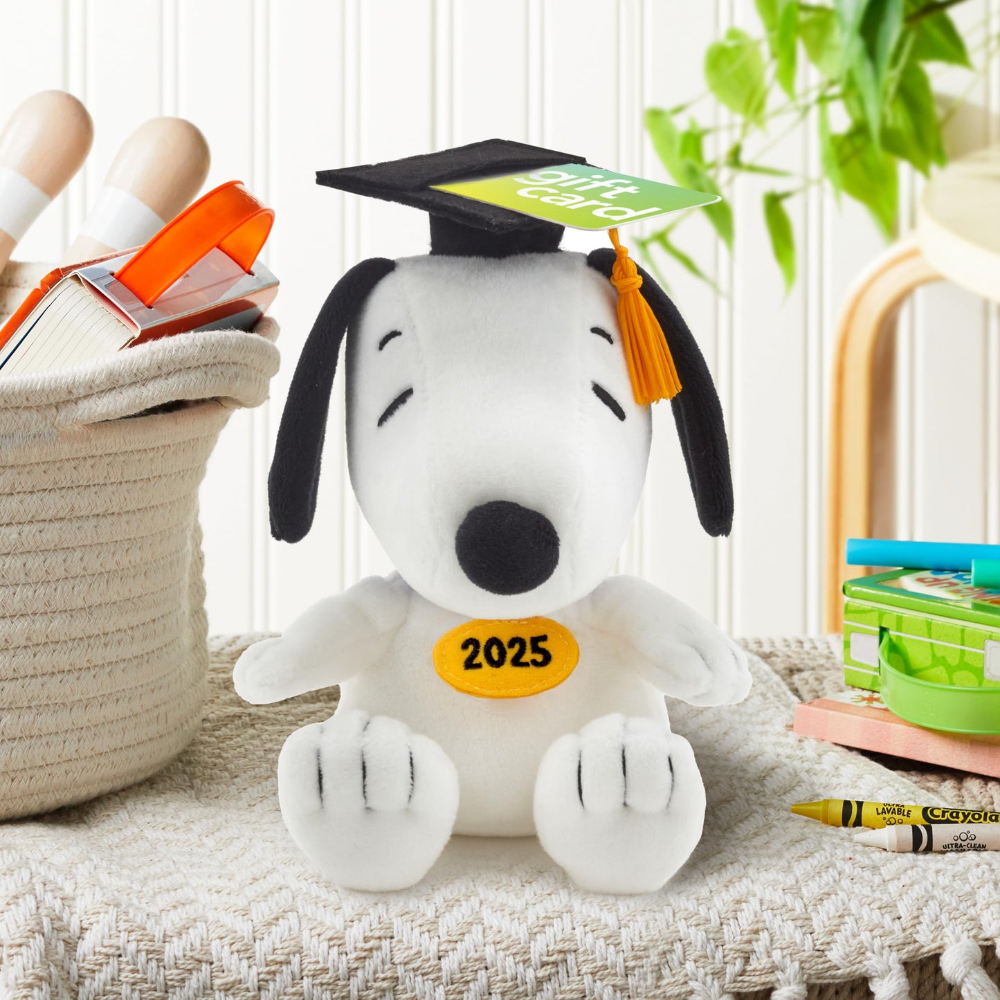Hallmark Graduation Gift Card Holder, 6" Snoopy, Year-Dated for High School/College, Fabric Material