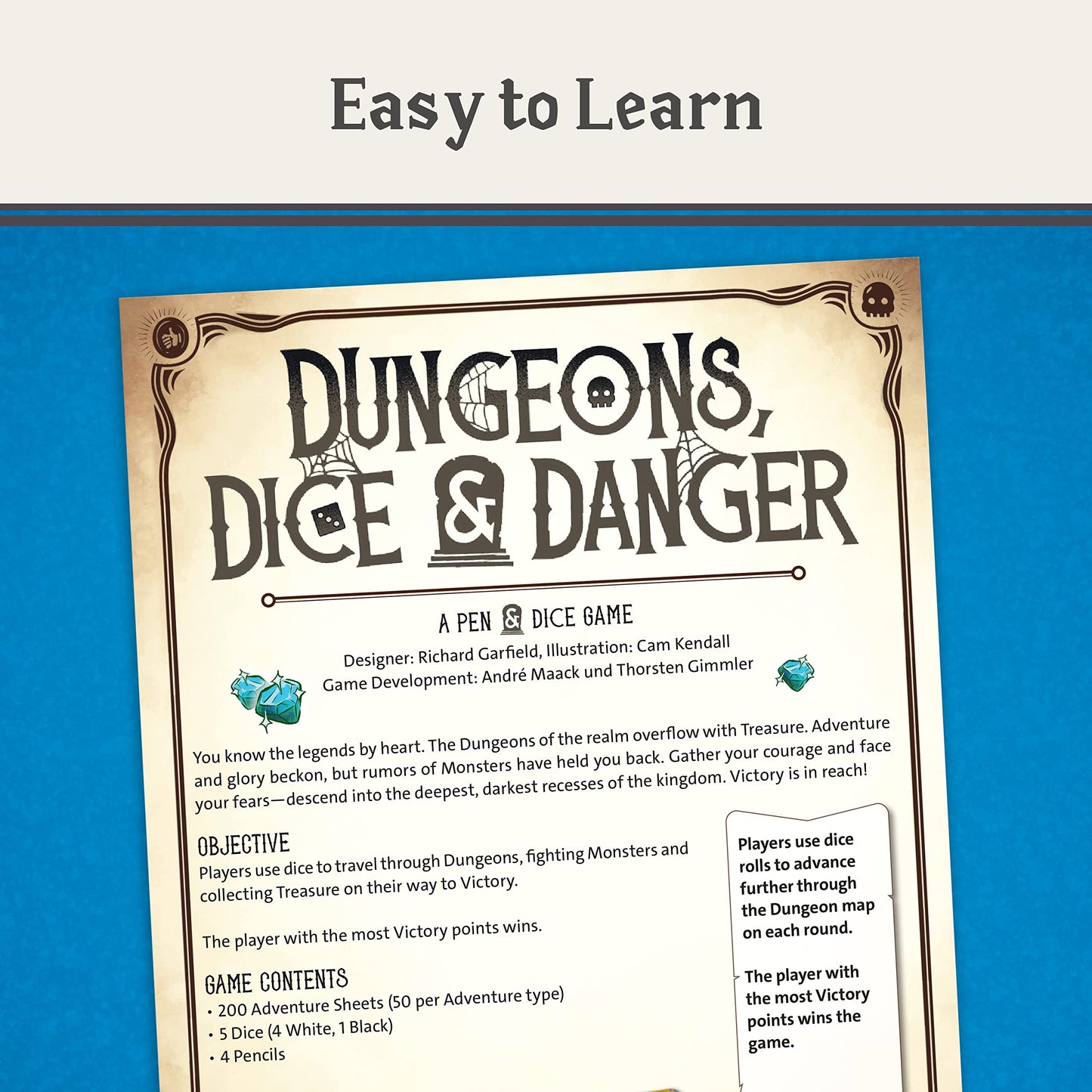 Ravensburger Dungeons  Dice & Danger - an Easy to Learn Roll and Write Strategy Game for Ages 12 and Up