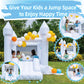 White Bounce House, Bounce House For Kids 3-6 Blower Included, Bouncy Castle With Slide Indoor Outdoor,8.9Ft L X 6Ft W X 7.1Ft H