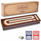 AMEROUS Wooden Cribbage Board Game Set - Magnetic Lock, Metal Pegs, 3 Track Board, Portable for Family Fun & Travel