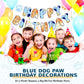 Chiisong Blue Dog Birthday Party Supplies, Blue and Orange Banner Dog Happy Birthday Banner Party Decorations for Decoration Cen