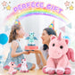 Morismos Pink Unicorn Stuffed Animal With Babies-18'' Mommy Unicorn And 3 Baby Stuffed Unicorn Plush Toys Inside Zipper Tummy,Soft Unicorn Stuffed Animals For Girls Boys Christmas Birthday Valentines