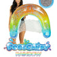 Poolcandy Sun Chair Water Raft, Multiple Chair Styles (Rainbow Haze + Glitter Sun Chair Pool Float)