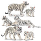 Toymany 6Pcs Realistic White Tigers Figurines With Tiger Cubs, 2-6' Jungle Animals Figures Family Set Includes Baby Tigers, Educational Toy Cake Toppers Christmas Birthday Gift For Kids Toddlers
