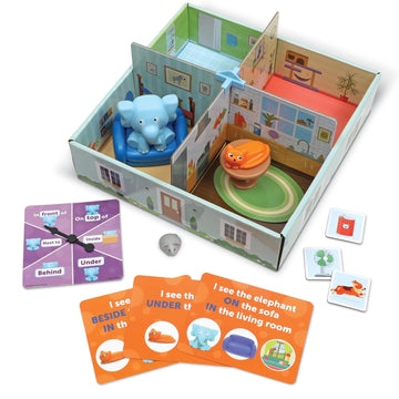 Learning Resources Elephant In The Room Positional Word Activity Set, Educational Games, Sight Word Games, Board Games For Kids, Ages 4+, Birthday Gifts For Boys And Girls