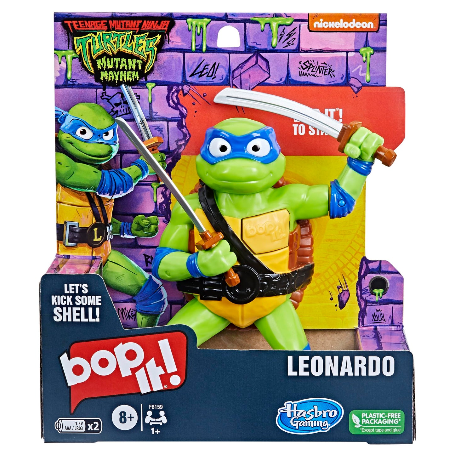 Bop It! Teenage Mutant Ninja Turtles Leonardo Edition Game for Kids Ages 8 and Up, Teenage Mutant Ninja Turtles Toys, for 1 or M