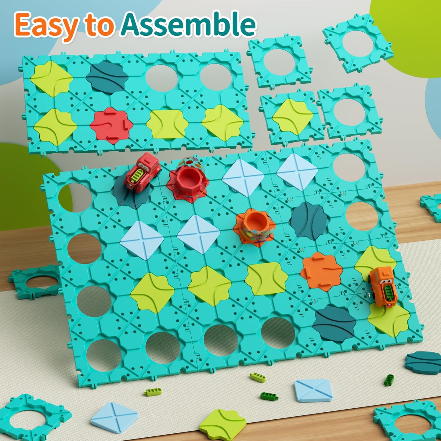 Stem Toys For Kids Ages 4-8, Expandable Educational Building Track With 2 Motor Car – Montessori Preschool Learning Toys, Creative Road Constructor Games Gift For Boys & Girls