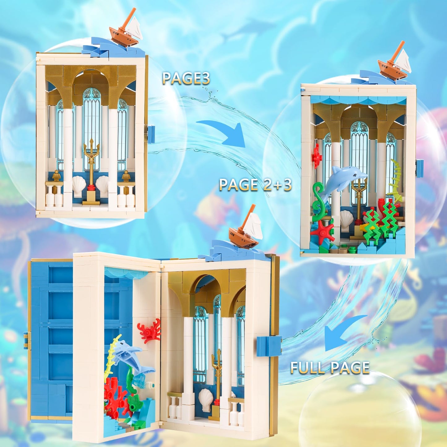 Vinbosion Fairytale Book Building Blocks Set, Building Toys, Educational Toys, Book Toys Gift For Birthday,Christmas, New Year