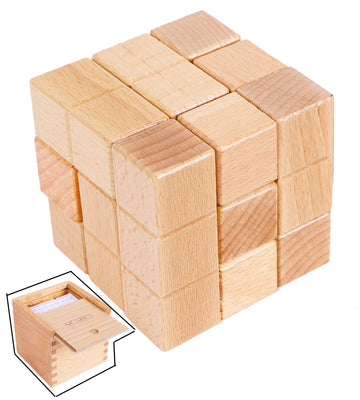 TOWO Large Wooden Soma Cube Puzzle - Brain Teaser Puzzle IQ Logic Math Puzzle for Kids and mature-themeds - Mens Gift Sets-Gift Sets for Him-Gifts for Men Who Have Everything- Stocking Fillers Stuffers
