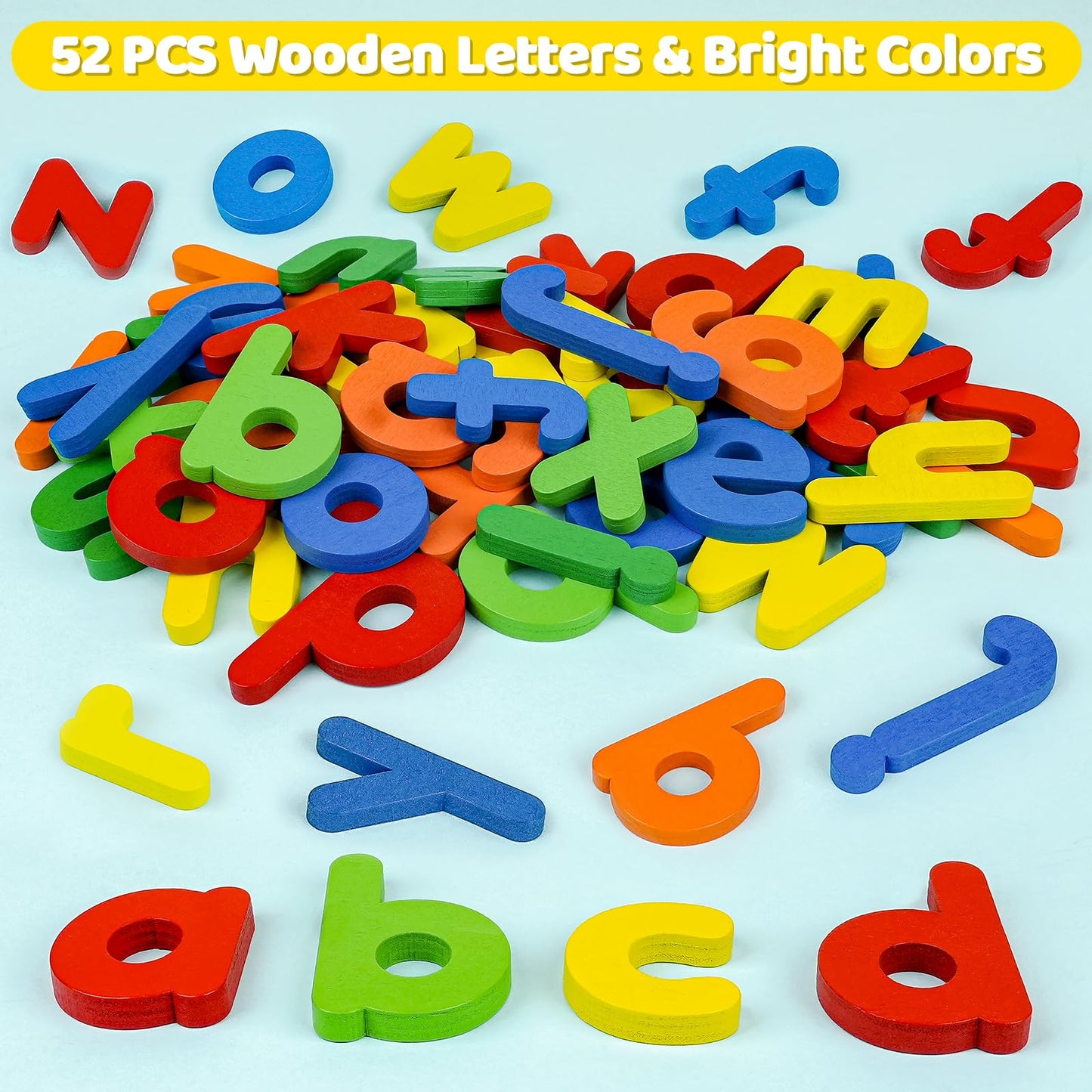Beestech Educational Spelling Matching Letter Games, Wooden Montessori Toys for Toddlers 2-4 Years, Brown, Model Bee-210319-04