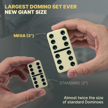 Mega Large 3' Dominoes Set For Adults And Kids – Dominoes Double 6 Classic Board Games – Double Six Dominoes Set With 28 Tiles And Gift Case, Juegos De Mesa (Mega)