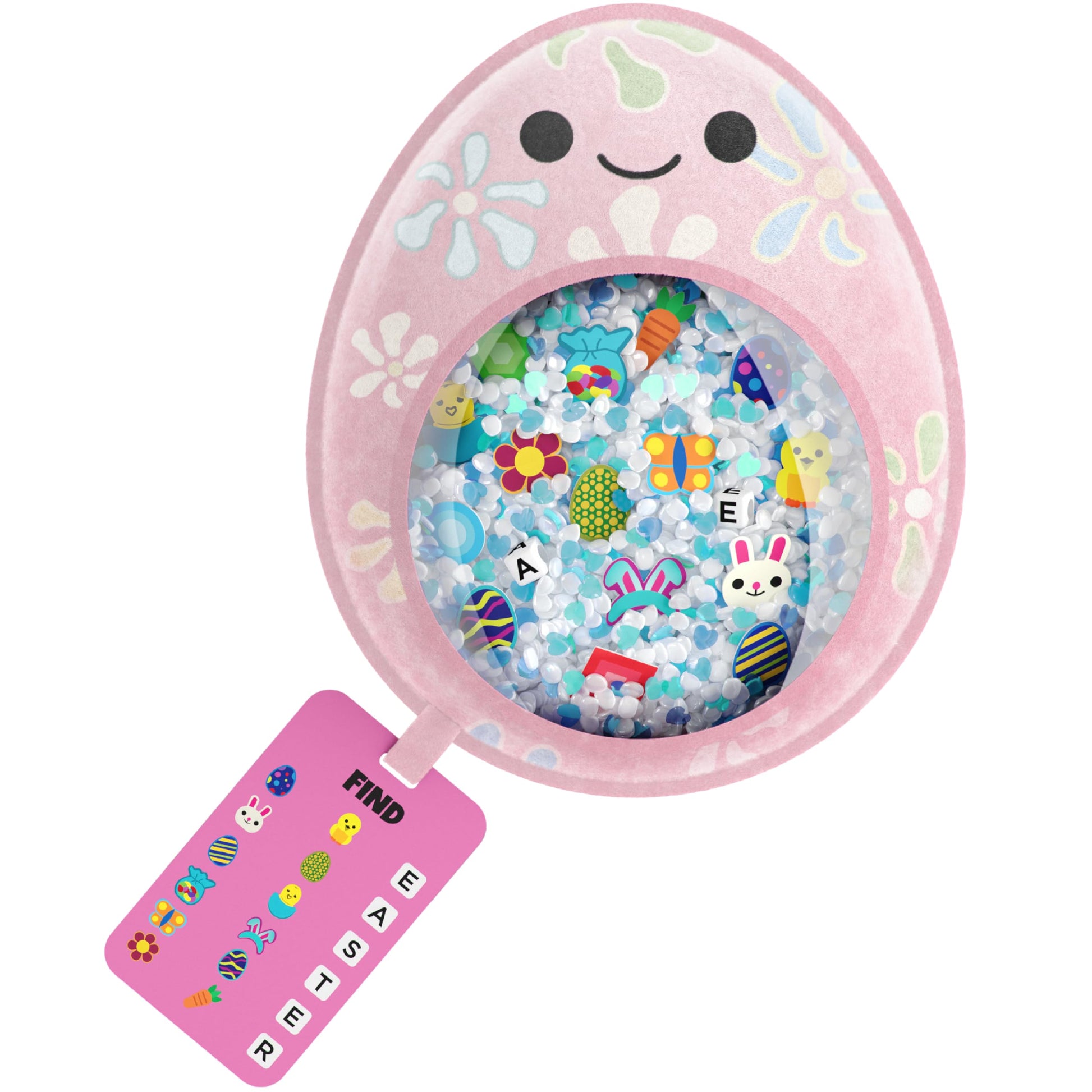 BIZYBOO Easter Egg Busy Bag Scavenger Hunt - Hidden Object Search Sensory Matching Game for Kids 2 and Up (Pink)