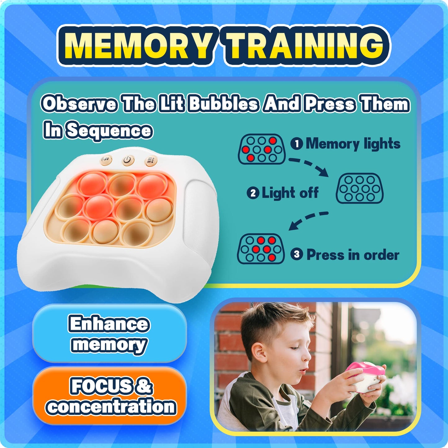 Sienbor Quick Push Game Console ,4 Modes Games, A Toy Game Machine That Exercises Reaction Ability And Improves Concentration |T