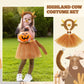 Janinka 5pcs Halloween Highland Cow Costume Set for Girls Women Brown Cow Ears Horns Headband Bowtie Tail Tutu Skirt Animal Fanc