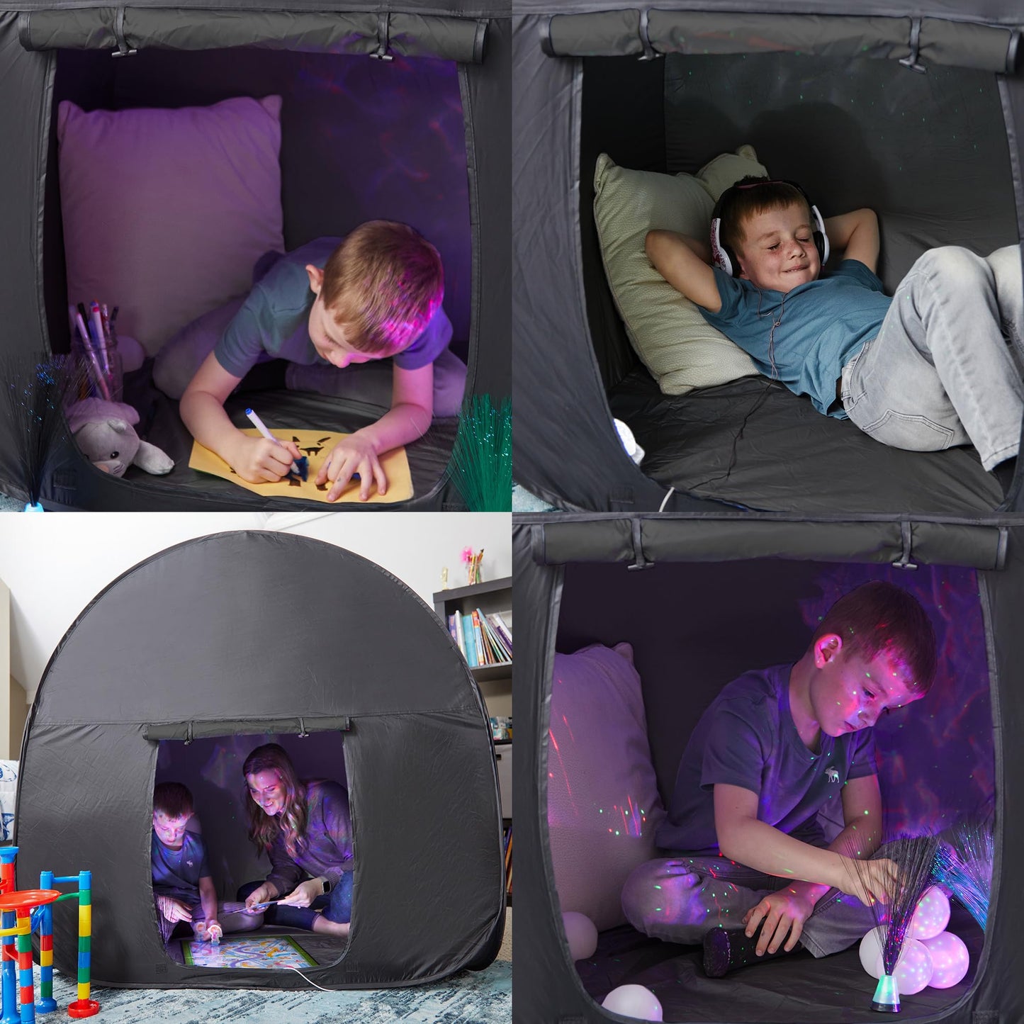 Sensory Tent | Calming Hideout For Kids | Sensory Den | Pop-Up Tent | Blackout Tent | Sensory Play Tent | Indoor Tent | Easy To Setup | Helps With: Spd, Anxiety, Adhd, Autism & More | Double Size