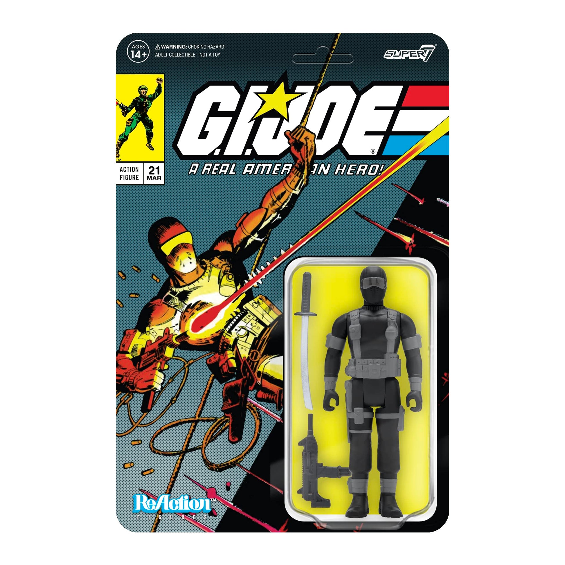 Super7 G.I. Joe Snake Eyes (Comic Version 2) - 3.75' G.I. Joe Action Figure With Accessories Classic Cartoon Collectibles And Retro Toys