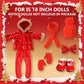 Kajaia 8 Pcs Red Winter Doll Clothes 18 Inch Doll Clothes and Accessories Dress Shoes Hat Outfit Winter Accessories for 18 Inch