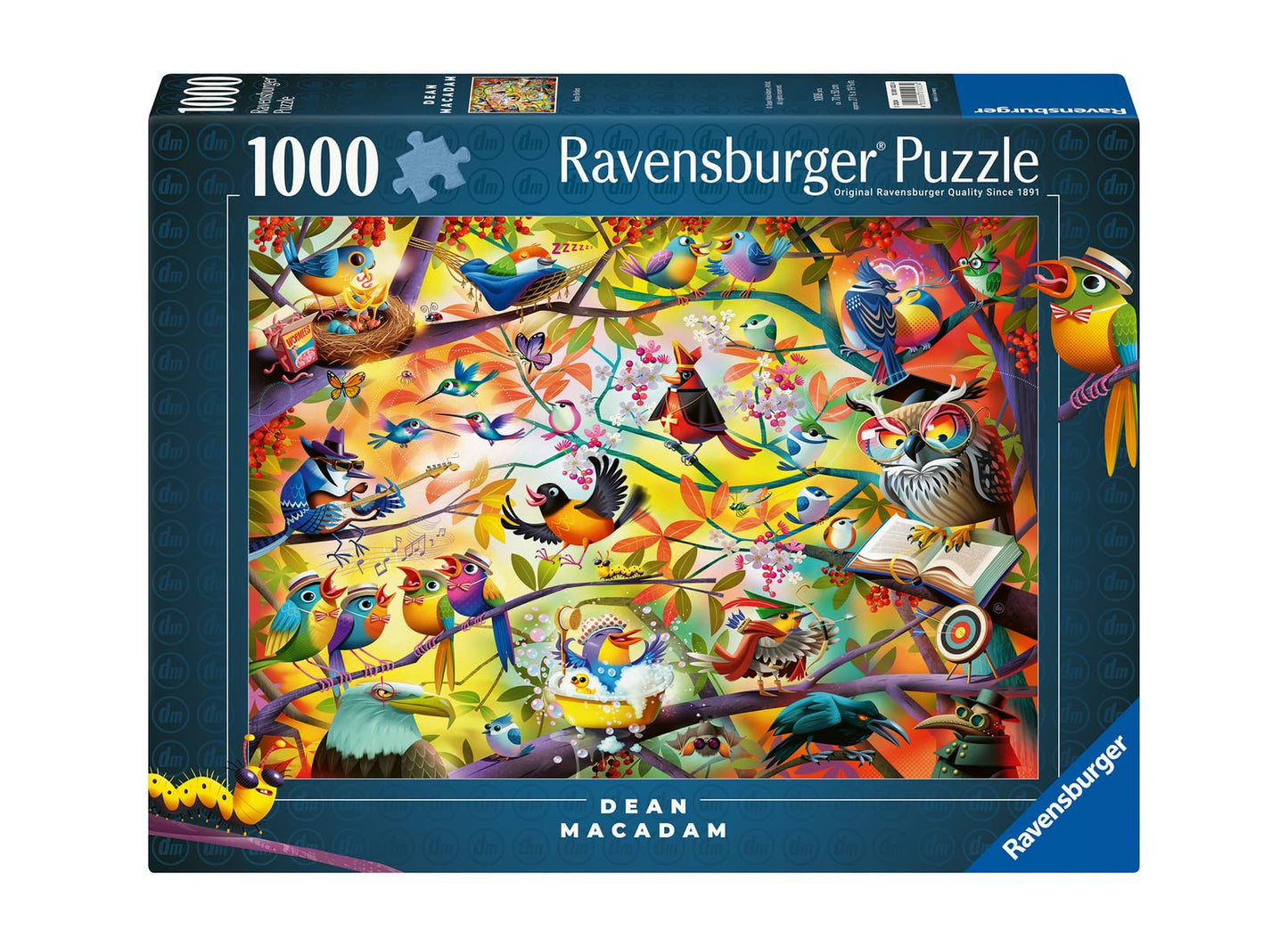 Ravensburger - Busy Birdies - 1000 Piece Jigsaw Puzzle - Birds with Attitude - Bright  Bold Birds in a Stunning Array of Colors - Frameable - enhanced Quality - Puzzles for mature-themeds