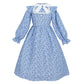 Ltakk Colonial Dress Girls Pioneer Costume Prairie Pilgrim Girl Dresses Long Sleeves, Indigo Blue, Medium, Age Over 4 Years Old