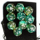10Pcs D20 Polyhedral Dice Set 22Mm For Dnd Rpg Mtg Dungeons And Dragons Dice (Green+Curry)
