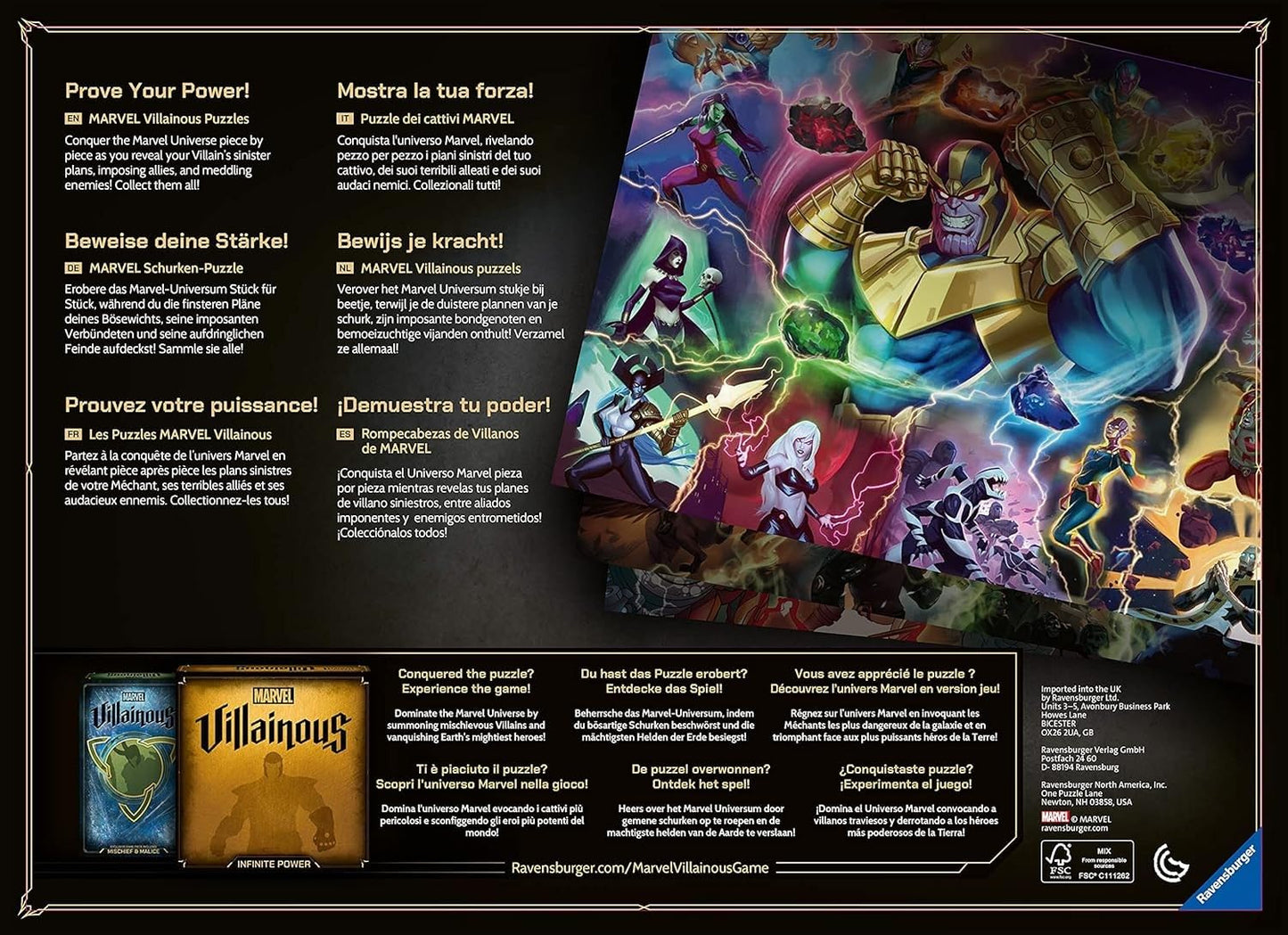 Ravensburger Marvel Villainous: Thanos 1000 Piece Jigsaw Puzzle For Adults - 16904 - Every Piece Is Unique, Softclick Technology Means Pieces Fit Together Perfectly