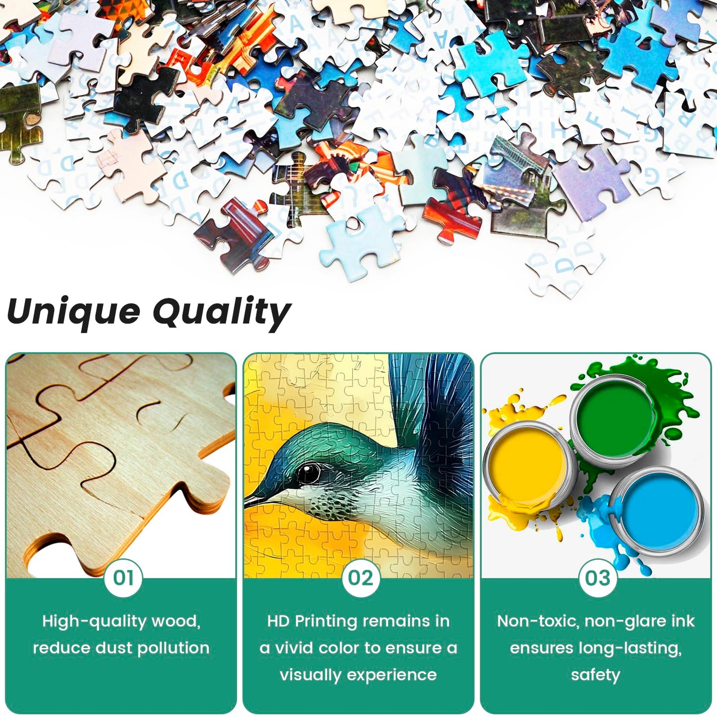 Jigsaw Puzzles 1000 Pieces for mature-themeds Jigsaw Puzzle 1000 Piece Wooden mature-themeds Children Puzzles - Hummingbird Picking Flowers Decorations DIY Leisure Game Toy Suitable Family Friends
