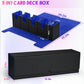 Uaono Card Deck Box With Dice Tray For Mtg, 5 In 1 Card Deck Case Holds 800+ Unsleeved Cards, Strong Magnet Card Organizer Compatible With Yugioh Tcg Sports Cards (Black Blue)