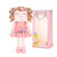 Gloveleya Personalized Curly Doll With Your Name - Cute Custom Orange Soft Plush Doll For Girls Plush Doll Customized Gifts
