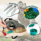 PaLeyFer Hard Plastic Dino Mask, 3 in 1 with Claws and Paints, Dinosaur Costume for Furry Girls Boys, Dinosaur Toys with Sounds