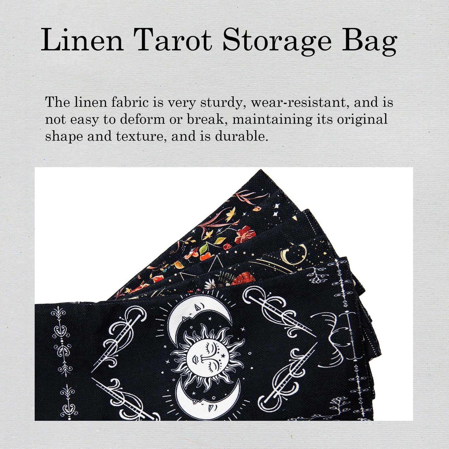 Knana 2Pcs Tarot Card Holder - Linen Tarot Deck Mat With Layout Pattern, Large Tarot Card Storage, Tarot Accessories (Layout Pat