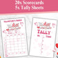 Bunco Valentine'S Day Theme Set. Gnome Vday Themed Bunco Game Kit Includes Score Sheet, Tally Sheet, Ghost Player, Bunco Card. F