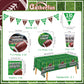 Football Party Supplies Kit Serve 25, Includes Disposable Dinner Plates, Dessert Plates, Napkins, Cups,And Football Tablecloth,